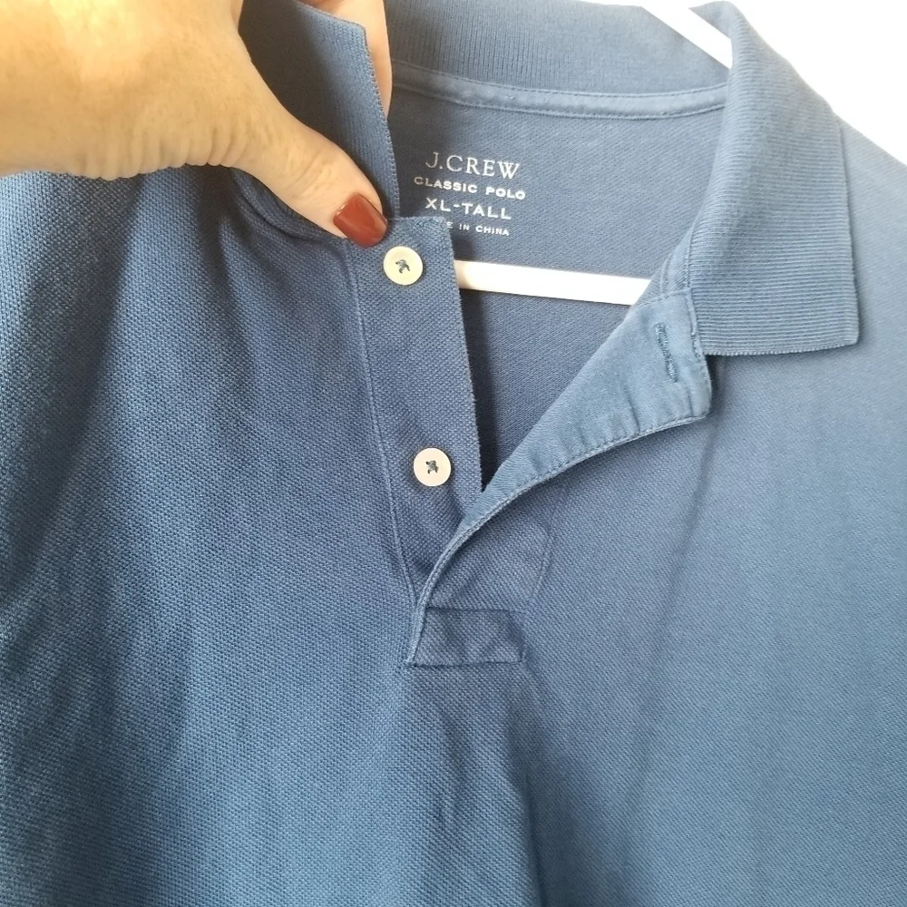 J Crew Royal Blue Classic Polo Long Sleeve Polo Shirt Size XL Tall